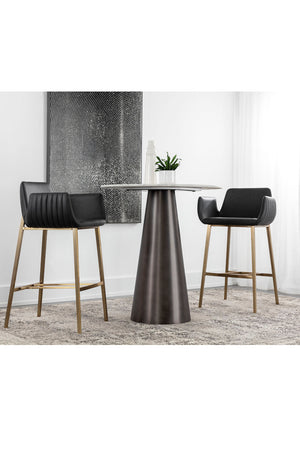   Modern European furniture - Leather-Look Channeled Arm Bar Stool - www.oroa.com | Oroa.com
