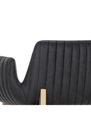   Modern European furniture - Leather-Look Channeled Arm Counter Stool - www.oroa.com | Oroa.com