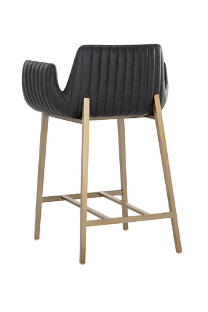   Modern European furniture - Leather-Look Channeled Arm Counter Stool - www.oroa.com | Oroa.com