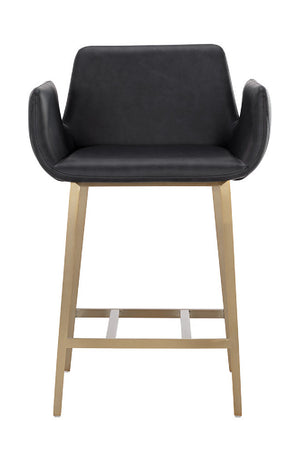   Modern European furniture - Leather-Look Channeled Arm Counter Stool - www.oroa.com | Oroa.com