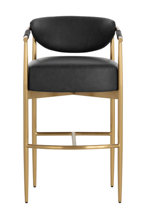   Modern European furniture - Gold Framed Leather-Look Bar Stool - www.oroa.com | Oroa.com