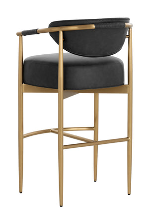   Modern European furniture - Gold Framed Leather-Look Bar Stool - www.oroa.com | Oroa.com