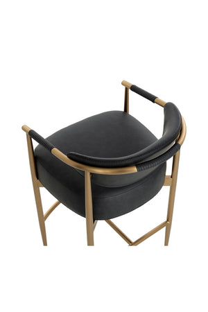  Modern European furniture - Gold Framed Leather-Look Bar Stool - www.oroa.com | Oroa.com