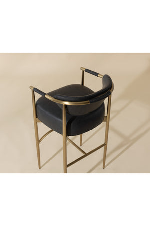   Modern European furniture - Gold Framed Leather-Look Bar Stool - www.oroa.com | Oroa.com