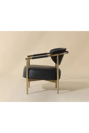   Modern European furniture - Gold-Framed Leather Lounge Chair - www.oroa.com | Oroa.com