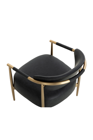   Modern European furniture - Gold-Framed Leather Lounge Chair - www.oroa.com | Oroa.com