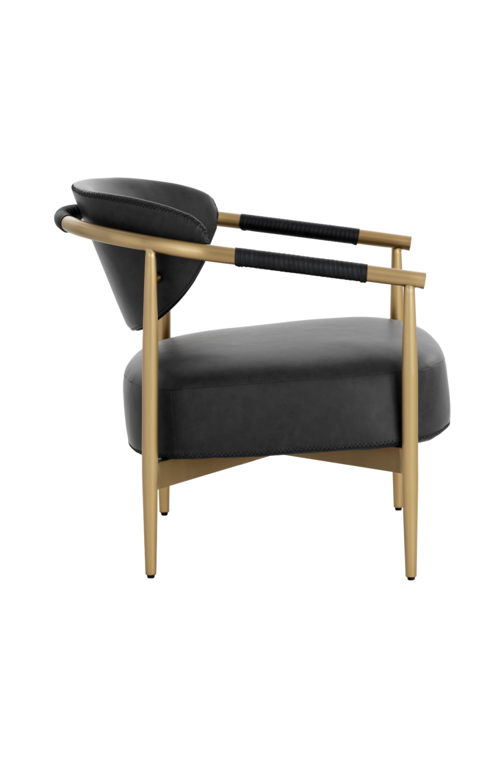   Modern European furniture - Gold-Framed Leather Lounge Chair - www.oroa.com | Oroa.com