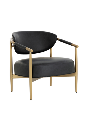   Modern European furniture - Gold-Framed Leather Lounge Chair - www.oroa.com | Oroa.com