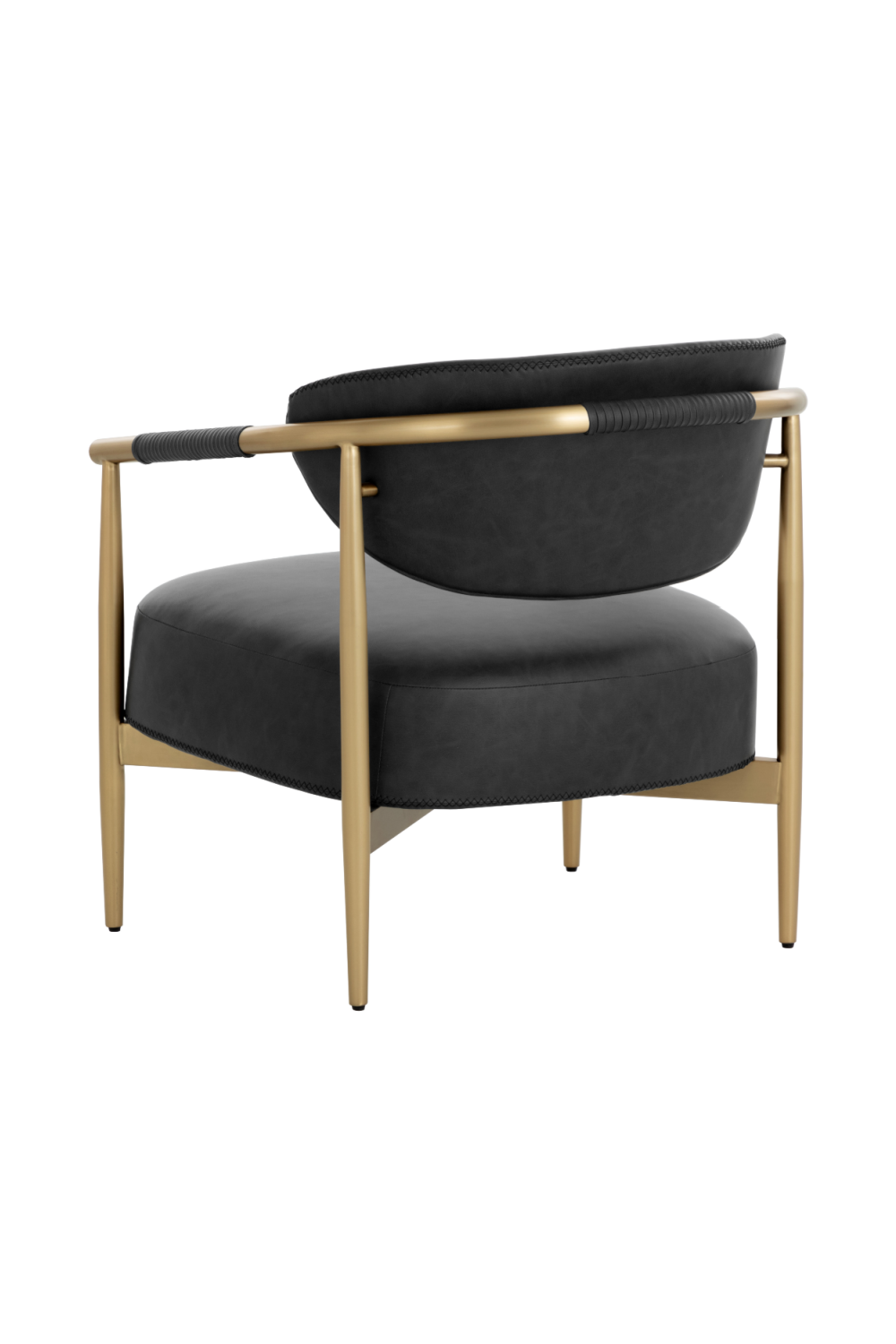   Modern European furniture - Gold-Framed Leather Lounge Chair - www.oroa.com | Oroa.com