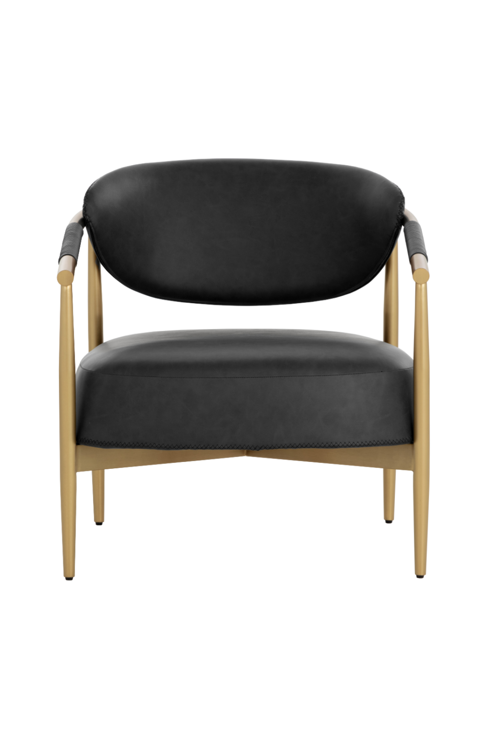   Modern European furniture - Gold-Framed Leather Lounge Chair - www.oroa.com | Oroa.com