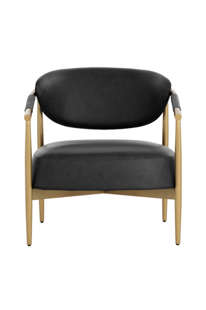   Modern European furniture - Gold-Framed Leather Lounge Chair - www.oroa.com | Oroa.com