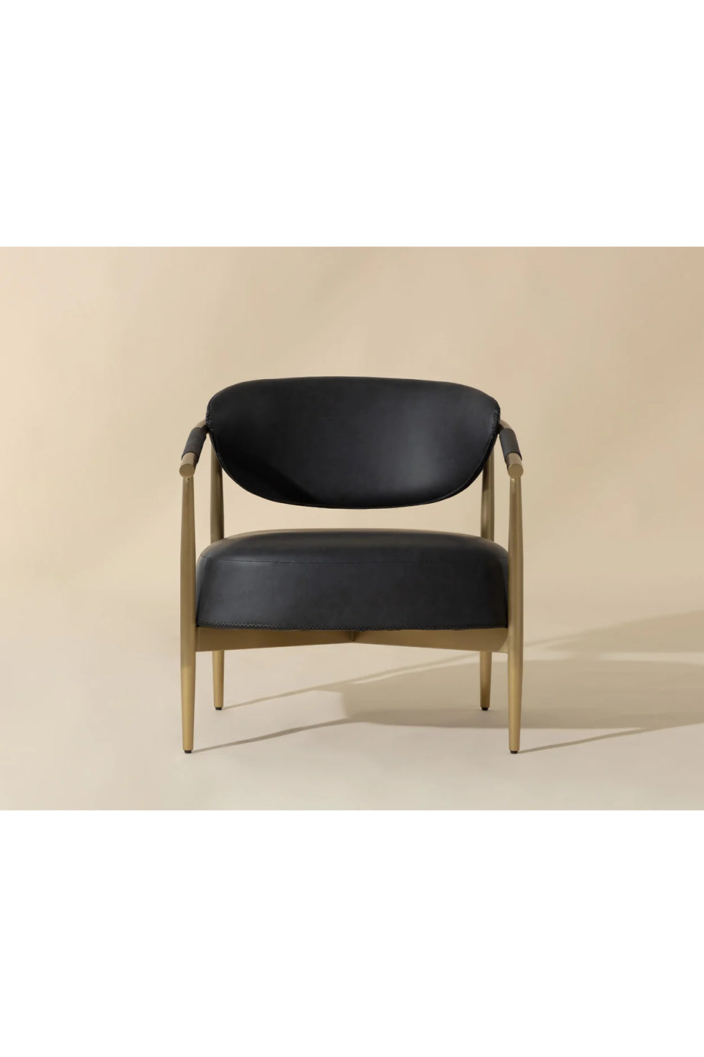   Modern European furniture - Gold-Framed Leather Lounge Chair - www.oroa.com | Oroa.com