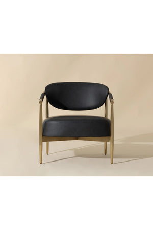   Modern European furniture - Gold-Framed Leather Lounge Chair - www.oroa.com | Oroa.com