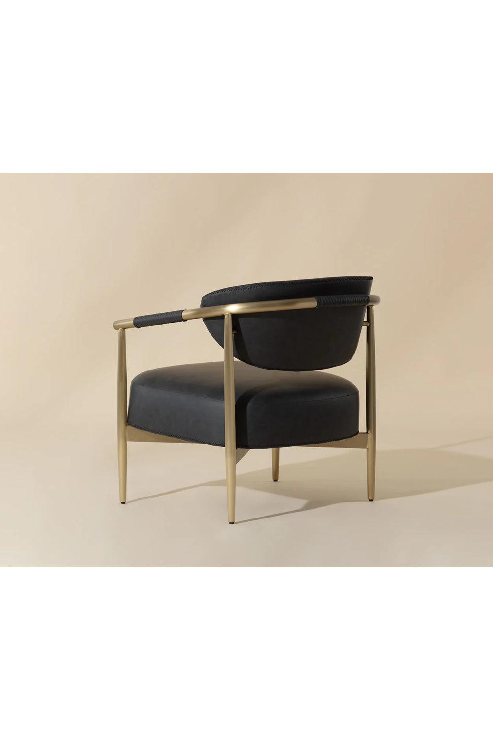   Modern European furniture - Gold-Framed Leather Lounge Chair - www.oroa.com | Oroa.com