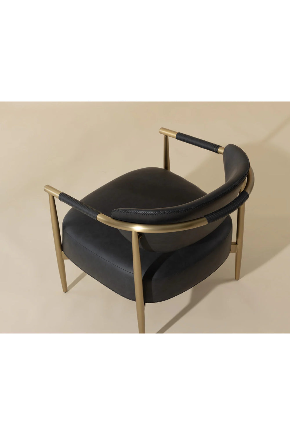   Modern European furniture - Gold-Framed Leather Lounge Chair - www.oroa.com | Oroa.com