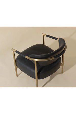   Modern European furniture - Gold-Framed Leather Lounge Chair - www.oroa.com | Oroa.com