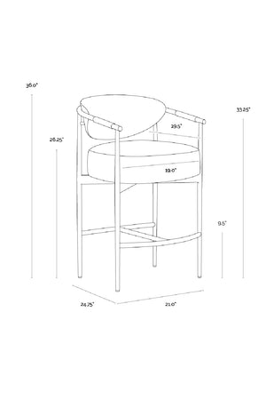   Modern European furniture - Curved Back Counter Stool - www.oroa.com | Oroa.com