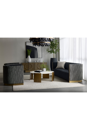   Modern European furniture - Gold Inlay Curved Lounge Chair - www.oroa.com | Oroa.com
