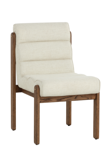   Modern European furniture - Channeled White Fabric Dining Chair - www.oroa.com | Oroa.com