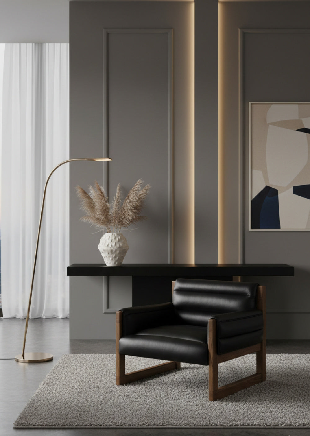   Modern European furniture - Tufted Black Leather Lounge Chair - www.oroa.com | Oroa.com