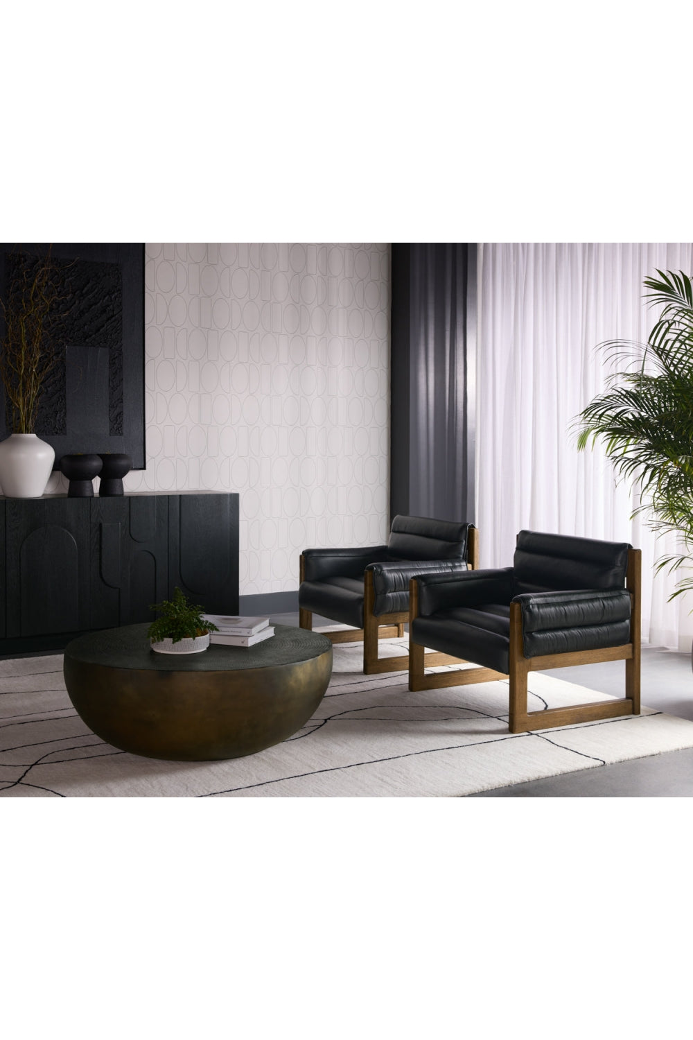   Modern European furniture - Tufted Black Leather Lounge Chair - www.oroa.com | Oroa.com