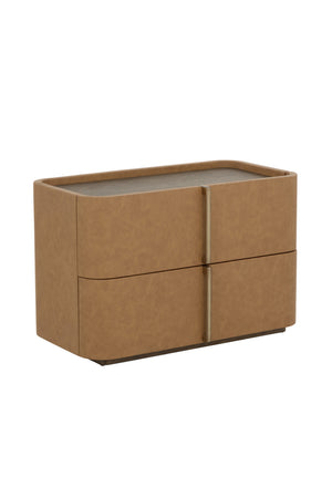   Modern European furniture - Leather-Look 2-Drawer Nightstand - www.oroa.com | Oroa.com