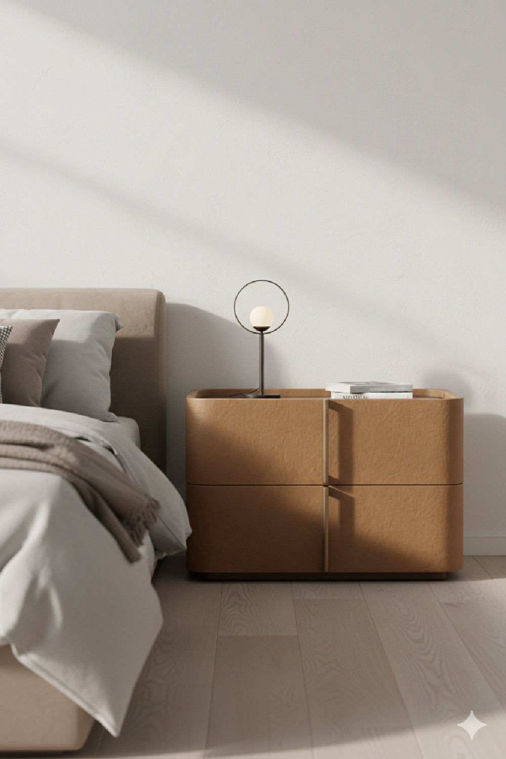   Modern European furniture - Leather-Look 2-Drawer Nightstand - www.oroa.com | Oroa.com