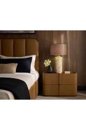   Modern European furniture - Leather-Look 2-Drawer Nightstand - www.oroa.com | Oroa.com