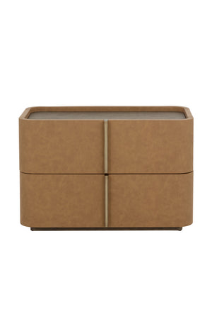   Modern European furniture - Leather-Look 2-Drawer Nightstand - www.oroa.com | Oroa.com