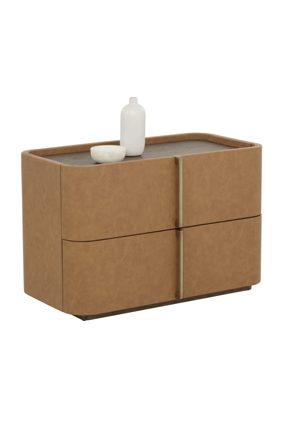   Modern European furniture - Leather-Look 2-Drawer Nightstand - www.oroa.com | Oroa.com