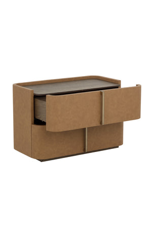   Modern European furniture - Leather-Look 2-Drawer Nightstand - www.oroa.com | Oroa.com