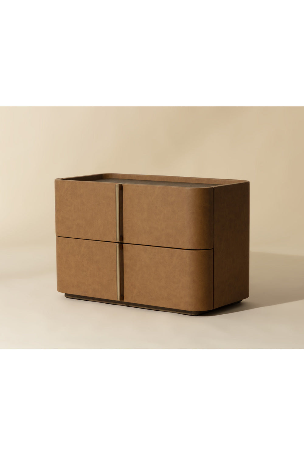   Modern European furniture - Leather-Look 2-Drawer Nightstand - www.oroa.com | Oroa.com