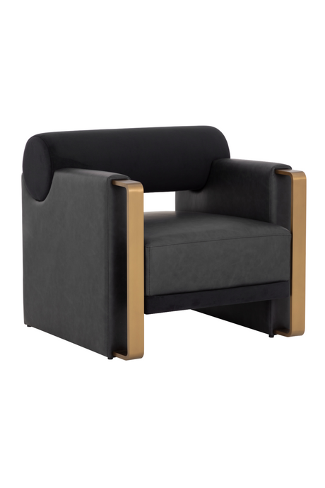   Modern European furniture - Black Bolster-Back Lounge Chair - www.oroa.com | Oroa.com