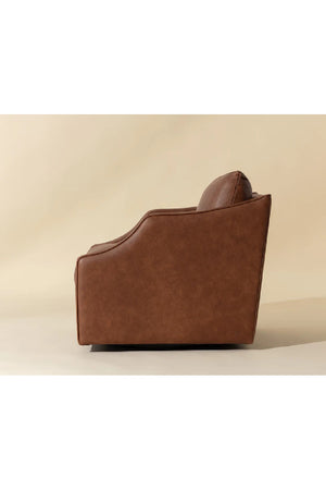   Modern European furniture - Leather Sloped-Arm Swivel Lounge Chair - www.oroa.com | Oroa.com