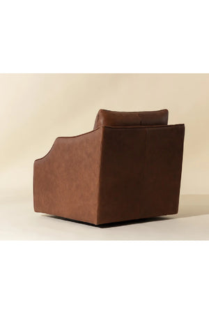   Modern European furniture - Leather Sloped-Arm Swivel Lounge Chair - www.oroa.com | Oroa.com