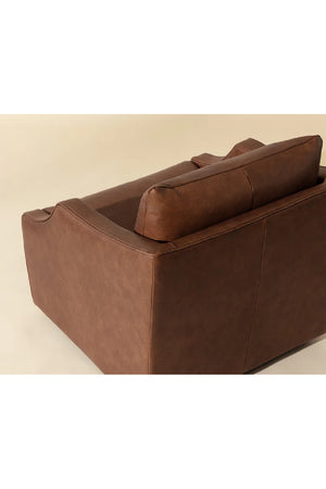   Modern European furniture - Leather Sloped-Arm Swivel Lounge Chair - www.oroa.com | Oroa.com