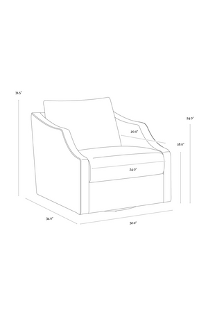   Modern European furniture - Leather Sloped-Arm Swivel Lounge Chair - www.oroa.com | Oroa.com