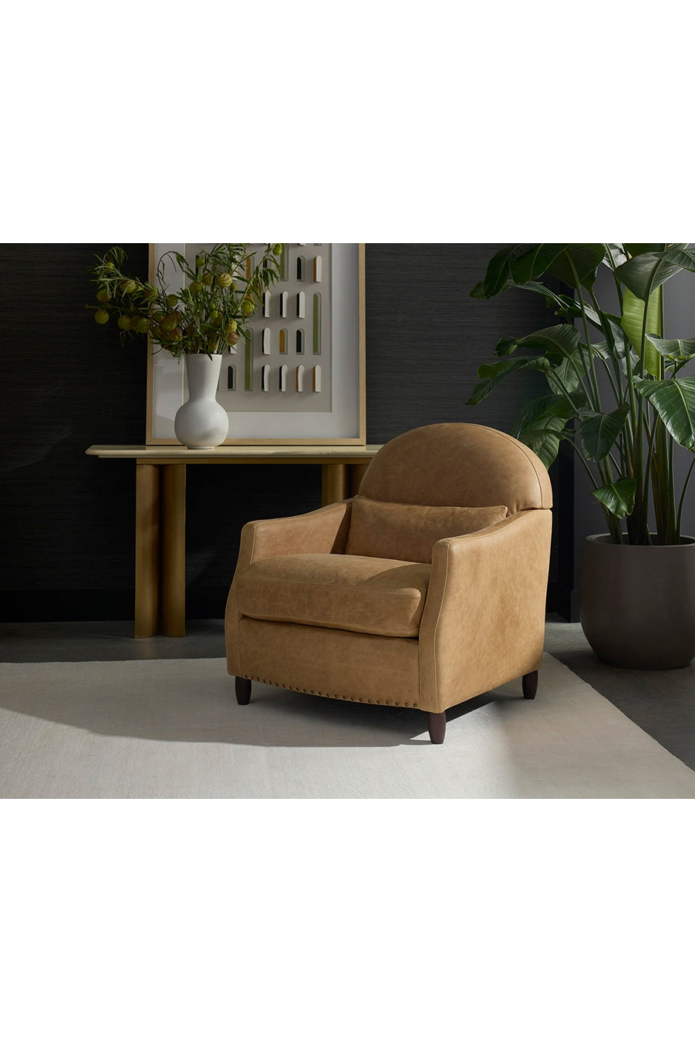  Modern European furniture - Brown Italian Leather Lounge Chair - www.oroa.com | Oroa.com