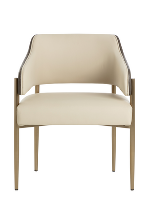   Modern European furniture - Cream Leather Dining Armchair - www.oroa.com | Oroa.com