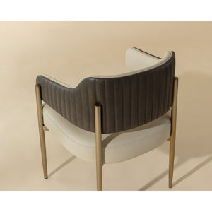   Modern European furniture - Cream Leather Dining Armchair - www.oroa.com | Oroa.com