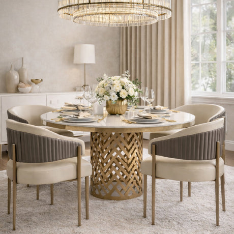   Modern European furniture - Cream Leather Dining Armchair - www.oroa.com | Oroa.com