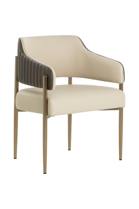   Modern European furniture - Cream Leather Dining Armchair - www.oroa.com | Oroa.com