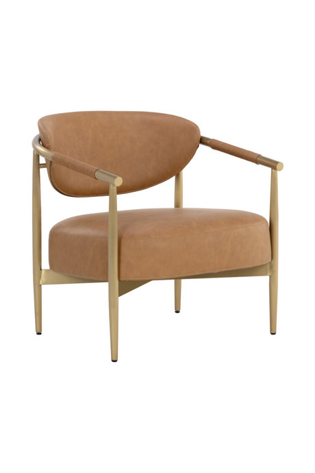   Modern European furniture - Gold-Framed Leather Lounge Chair - www.oroa.com | Oroa.com