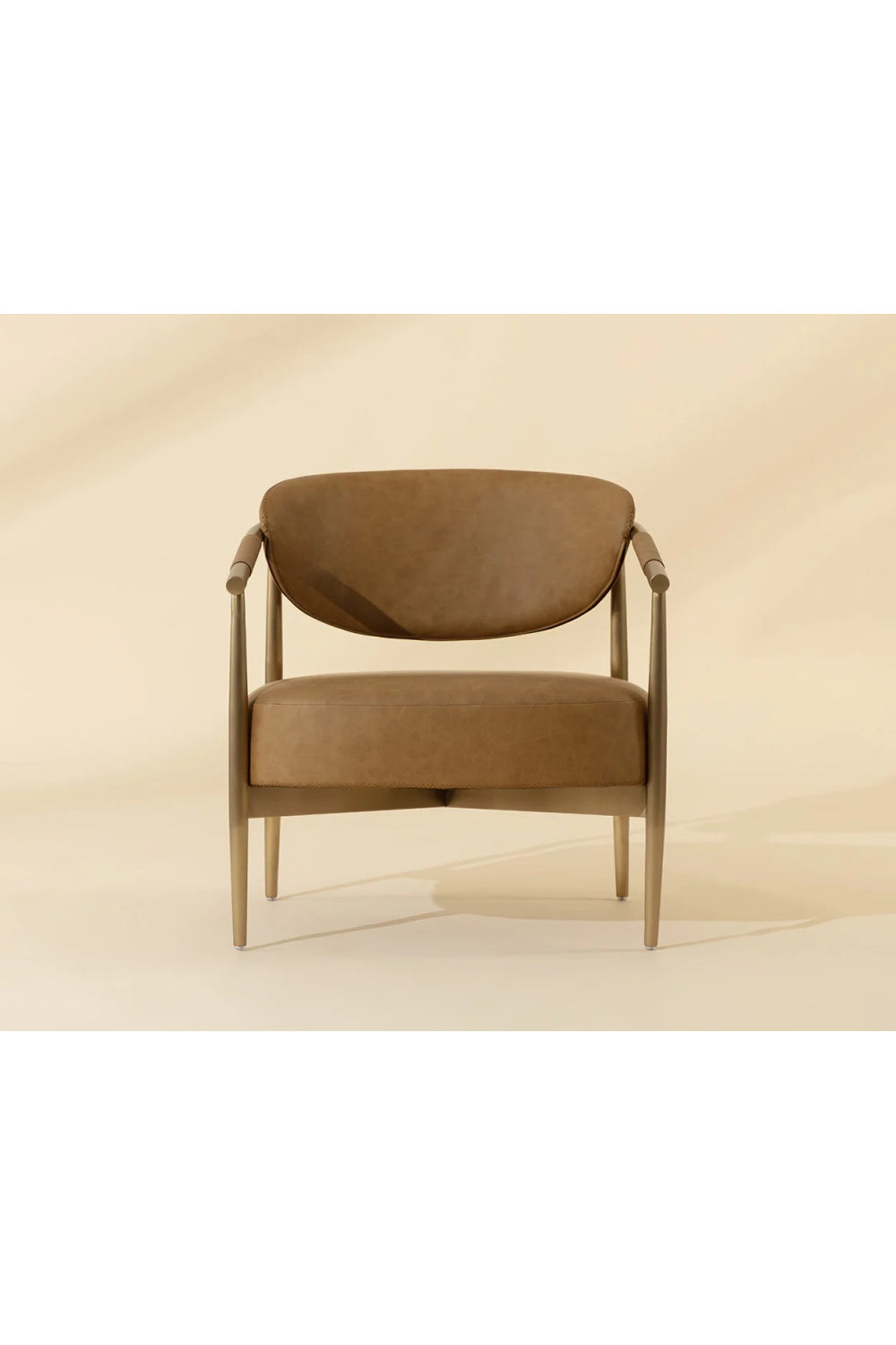   Modern European furniture - Gold-Framed Leather Lounge Chair - www.oroa.com | Oroa.com
