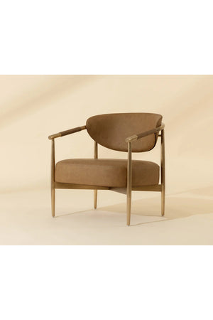   Modern European furniture - Gold-Framed Leather Lounge Chair - www.oroa.com | Oroa.com