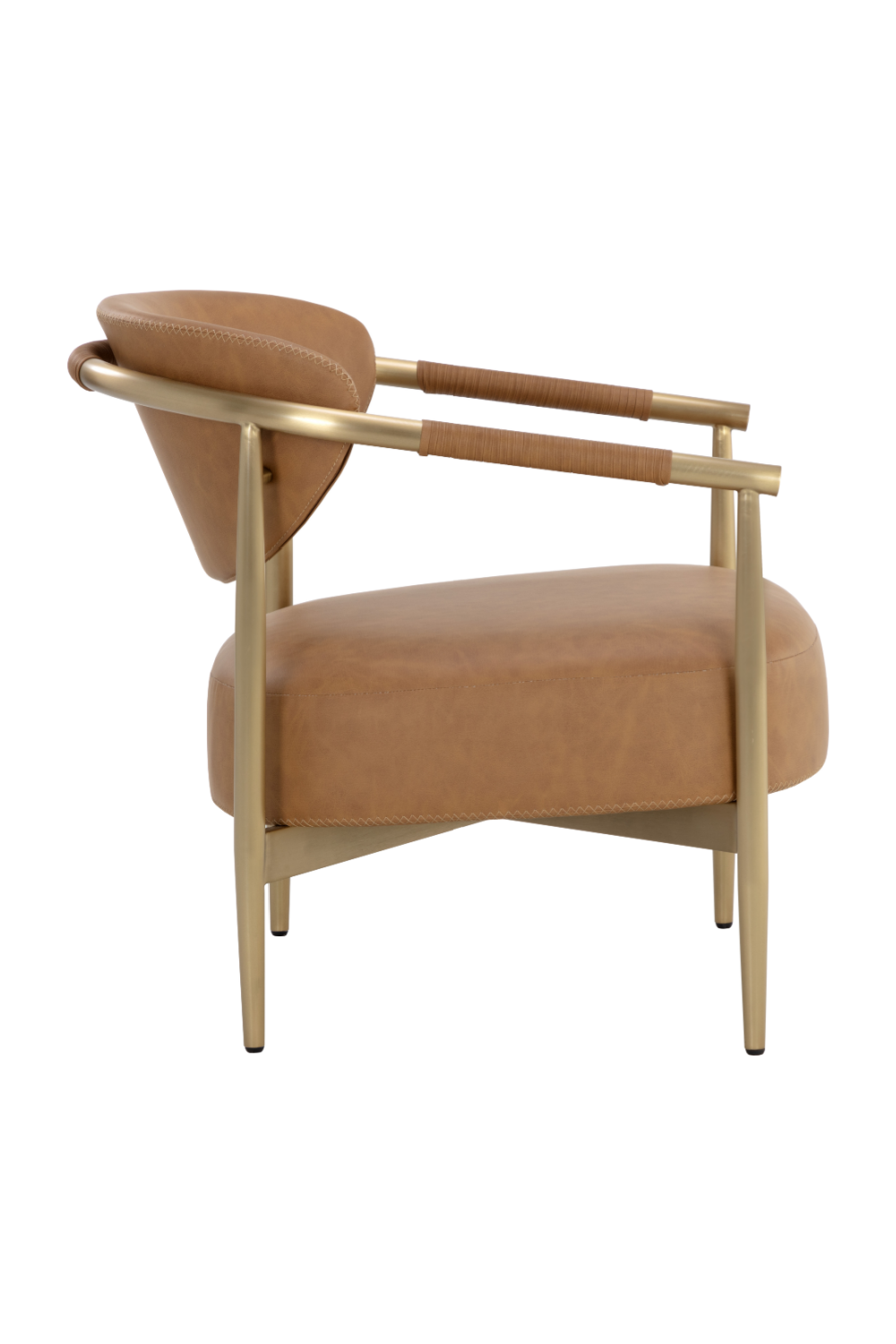   Modern European furniture - Gold-Framed Leather Lounge Chair - www.oroa.com | Oroa.com