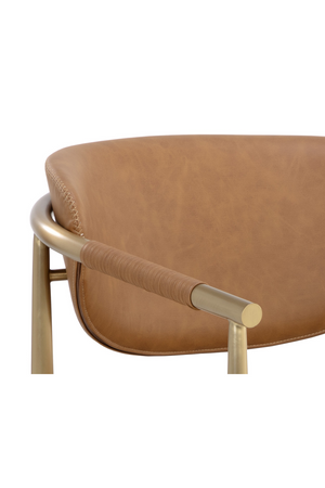   Modern European furniture - Gold-Framed Leather Lounge Chair - www.oroa.com | Oroa.com