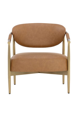   Modern European furniture - Gold-Framed Leather Lounge Chair - www.oroa.com | Oroa.com