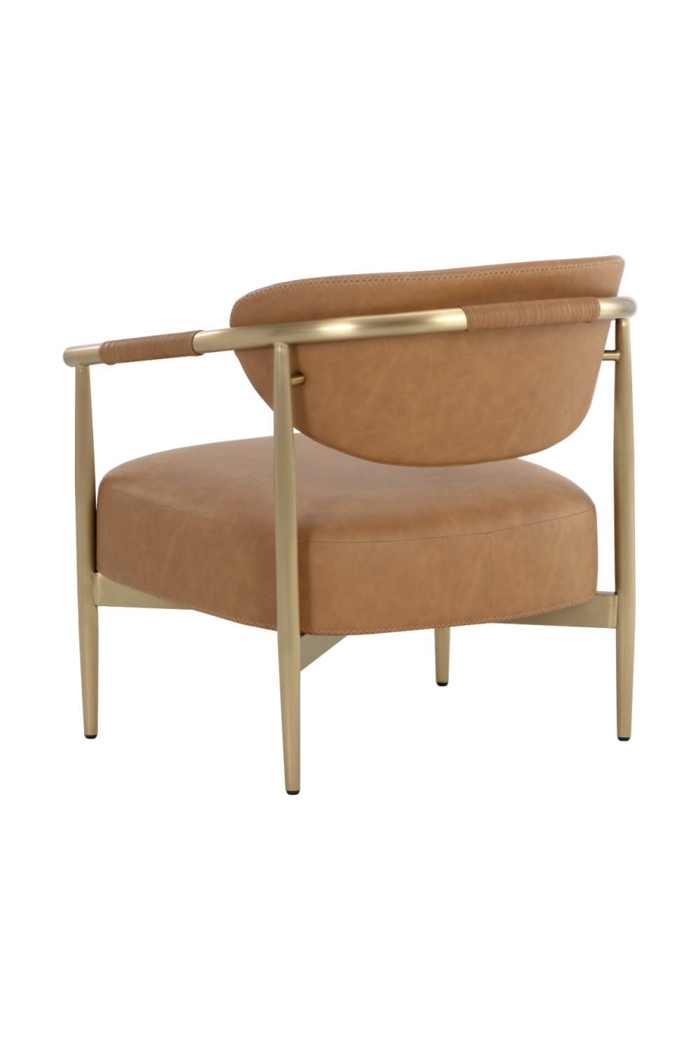   Modern European furniture - Gold-Framed Leather Lounge Chair - www.oroa.com | Oroa.com