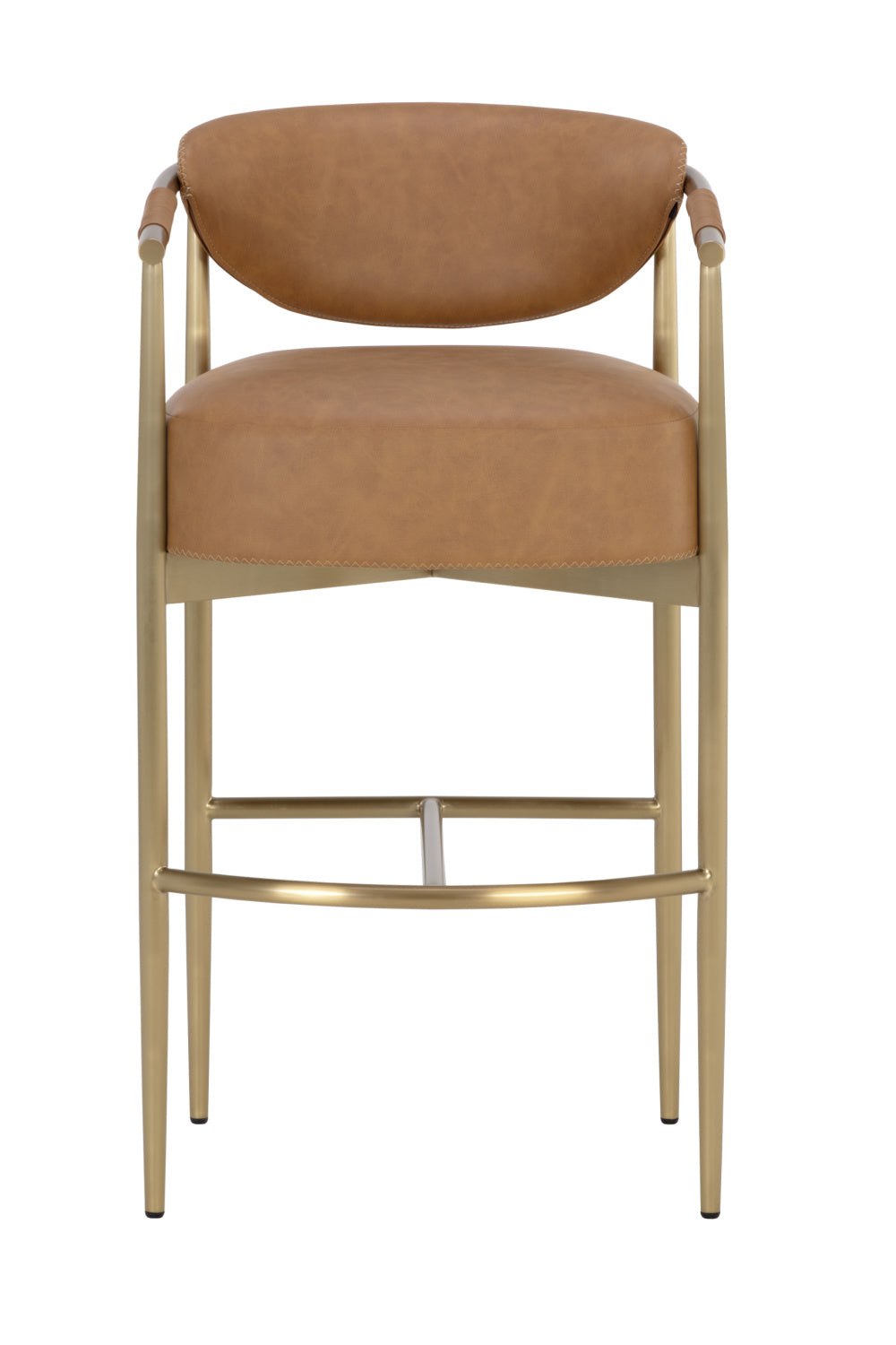   Modern European furniture - Gold Framed Leather-Look Bar Stool - www.oroa.com | Oroa.com